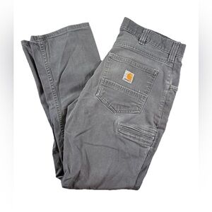 Carhartt Carpenter Pants Men's 32x32 Gray Cargo Workwear Thrashed Baggy Y2K VTG